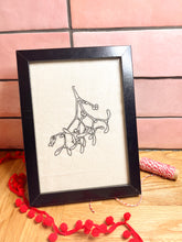 Load image into Gallery viewer, framed artwork of a botanical illustration of mistletoe in thread
