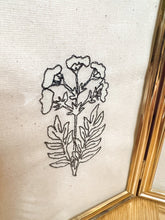 Load image into Gallery viewer, close up a wildflower botanical illustration in embroidery
