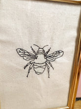 Load image into Gallery viewer, close up of a machine embroidered bee
