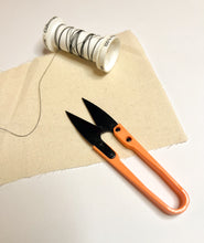 Load image into Gallery viewer, orange embroidery scissors, perfect for thread cutting
