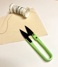 Load image into Gallery viewer, green thread snippers for machine embroidery
