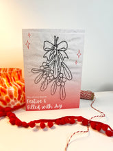 Load image into Gallery viewer, Mistletoe Textile Art Festive Card
