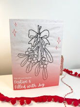 Load image into Gallery viewer, Mistletoe Textile Art Festive Card
